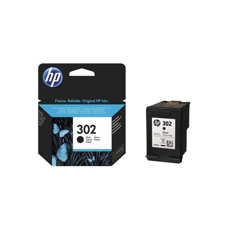 HP 302 Negro Cartucho de Tinta Original - F6U66AE