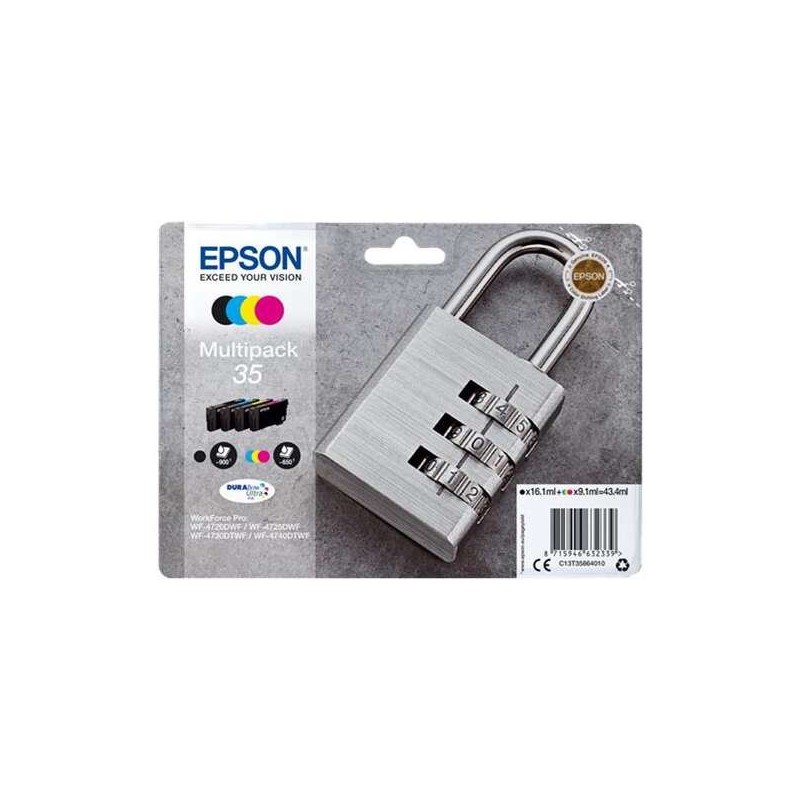 Epson T3586 (35) Pack de 4 Cartuchos de Tinta Originales - C13T35864010
