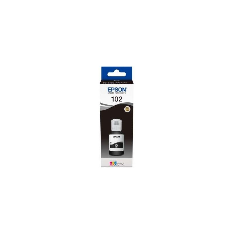 Epson 102 Negro Botella de Tinta Pigmentada Original - C13T03R140