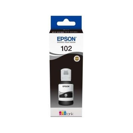 Epson 102 Negro Botella de Tinta Pigmentada Original - C13T03R140