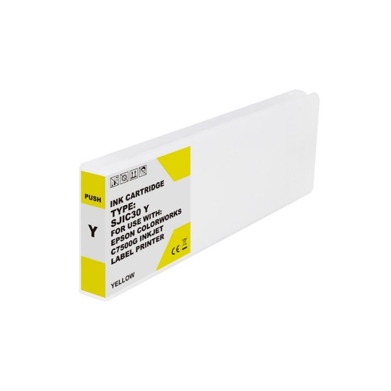 Epson SJIC30P Amarillo Cartucho de Tinta Pigmentada Generico - Reemplaza C33S020642/SJIC30P(Y)