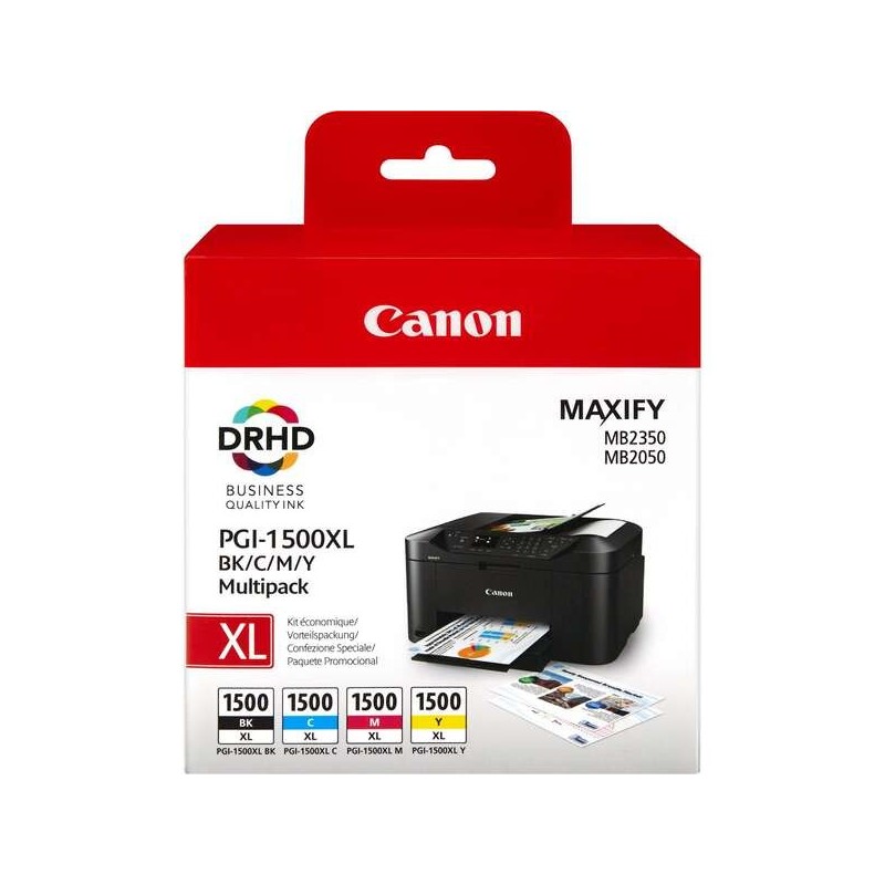 Canon PGI1500XL Pack de 4 Cartuchos de Tinta Originales - 9182B004/9182B010