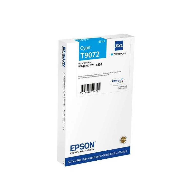 Epson T9072 Cyan Cartucho de Tinta Original - C13T907240