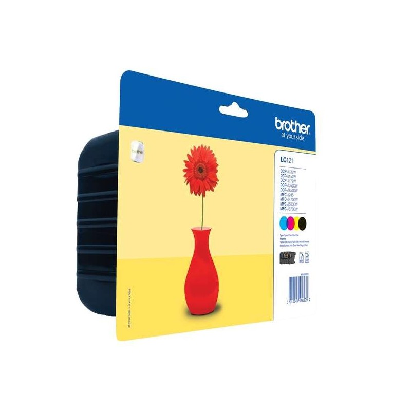 Brother LC121 Pack de 4 Cartuchos de Tinta Originales - LC121VALBP