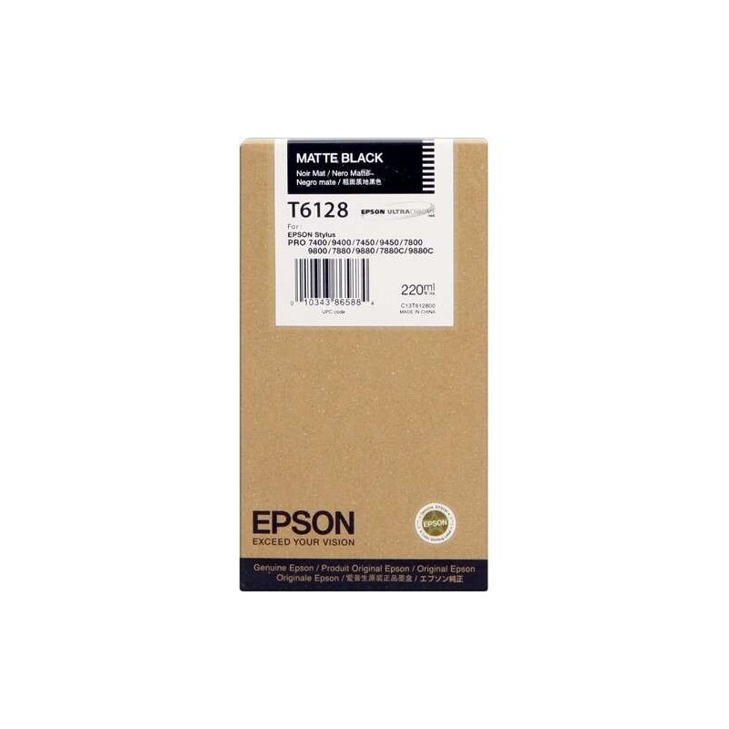 Epson T6128 Negro Mate Cartucho de Tinta Original - C13T612800
