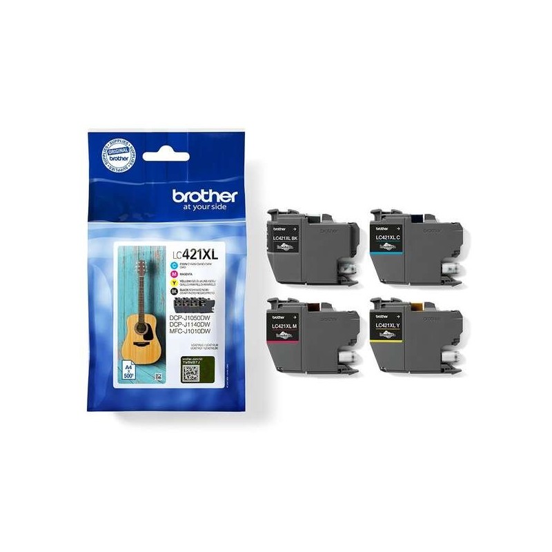 Brother LC421XL Pack de 4 Cartuchos de Tinta Originales - LC421XLVAL
