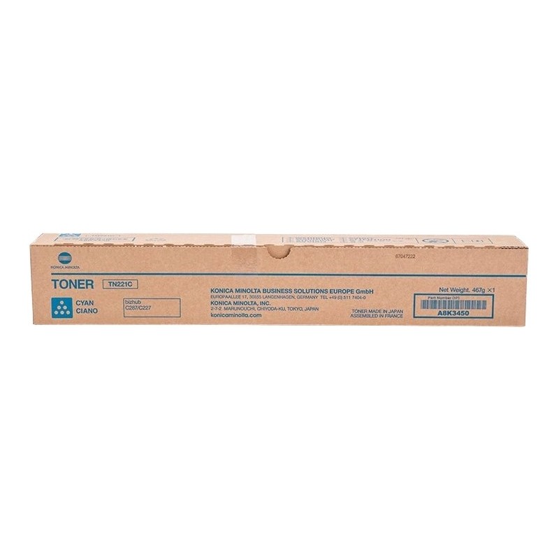 Konica Minolta TN221 Cyan Cartucho de Toner Original - TN221C/A8K3450