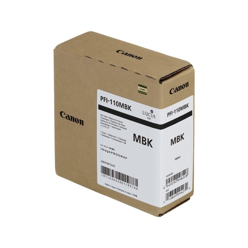 Canon PFI110 Negro Mate Cartucho de Tinta Original - 2363C001