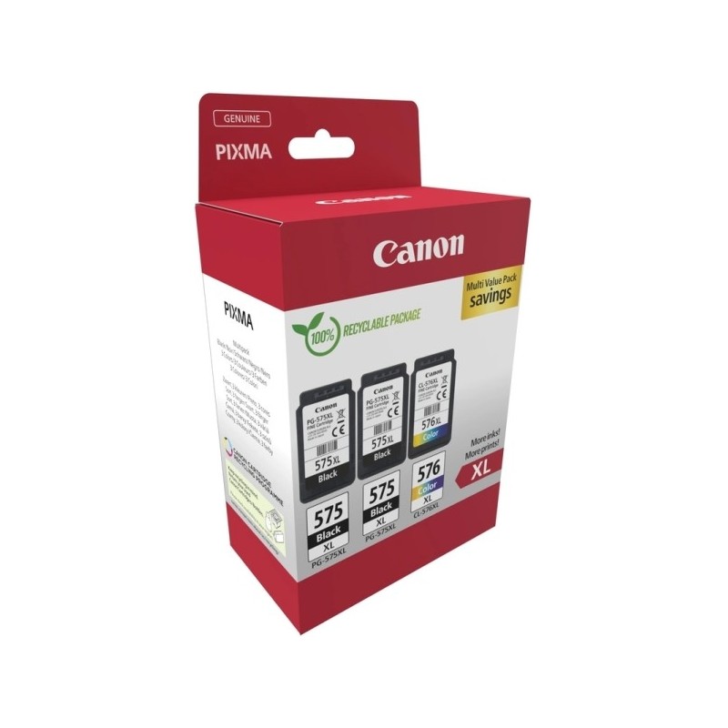 Canon PG575XL/CL576XL Multipack de 3 Cartuchos de Tinta Originales - 5437C004