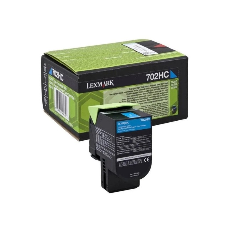 Lexmark CS310/CS410/CS510 Cyan Cartucho de Toner Original - 70C2HC0/70C2HCE/70C0H20/702HC