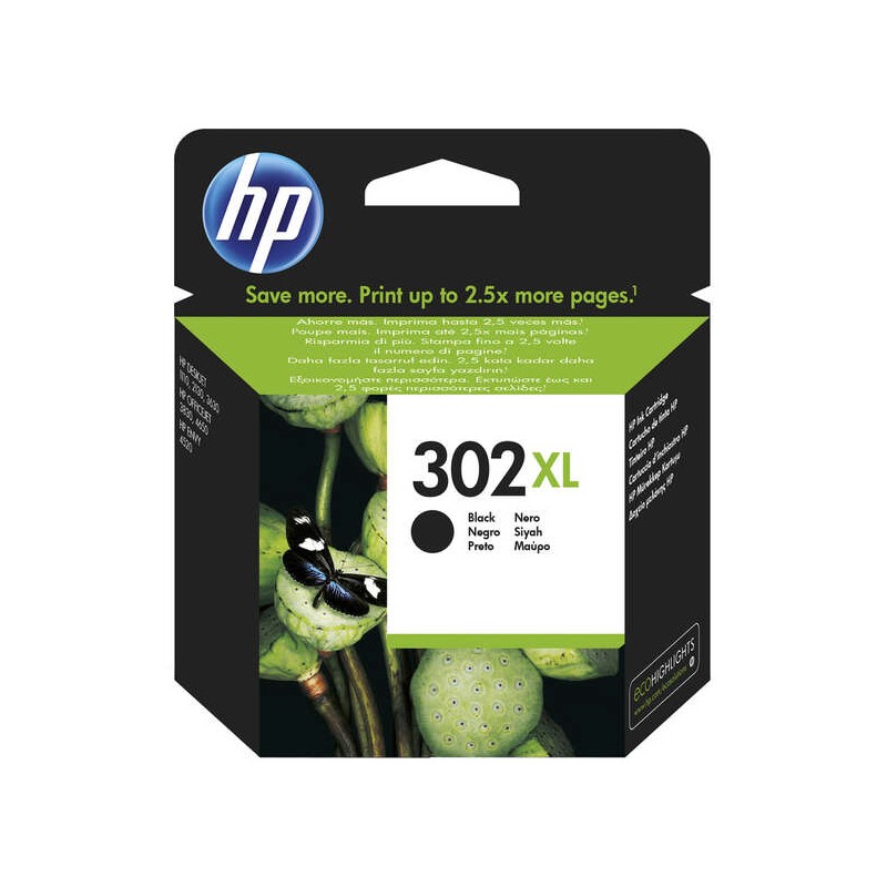 HP 302XL Negro Cartucho de Tinta Original - F6U68AE