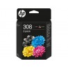 HP 308 Negro + Color Pack de 2 Cartuchos de Tinta Originales - 6L6S6UE